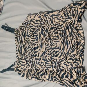 Cute teal zebra print tank top